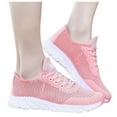 thumbnail image 3 of CAICJ98 Womens Sneakers Fashion Casual Shoes Lightweight Walking Shoes Comfortable Mesh Breathable Lace Up Tennis Shoes for Women Pink,5.5, 3 of 6