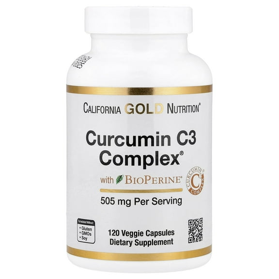 California Gold Nutrition Curcumin C3 Complex with BioPerine, 500 mg, 120 Veggie Capsules