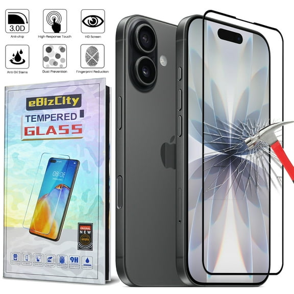 For iPhone 17 Screen Protector, Case Friendly [9H  Hardness] [Military-Grade Drop Protection] Ebizware HD Clear Full Edge Coverage Tempered Glass Film for iPhone 17 6.3 inch