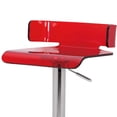 thumbnail image 2 of Acme Furniture Rania Adjustable Stool with Swivel, Red & Chrome, 15"L x 16"D x 35"H, 2 of 6