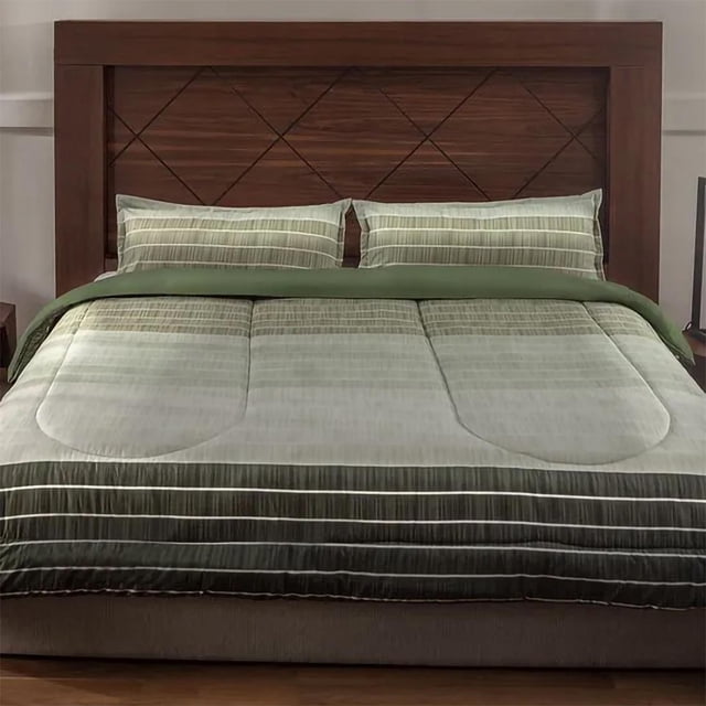 Set Edredón Polo One Bohemian Rayas Verde King Size