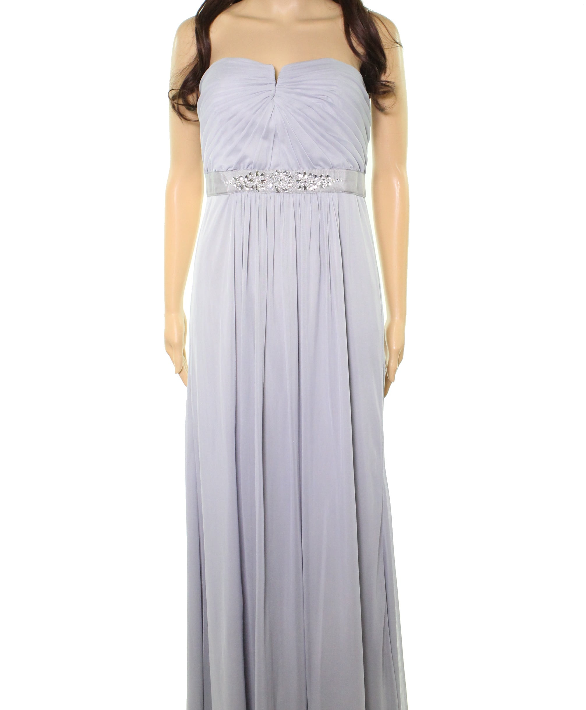 adrianna papell ruched embellished gown