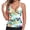 Leaf Print, variant on RELLECIGA Women's V-Neck Ruched Tankini Top, Criss Cross Back Tummy Control Vintage Swim Bathing Suit Top