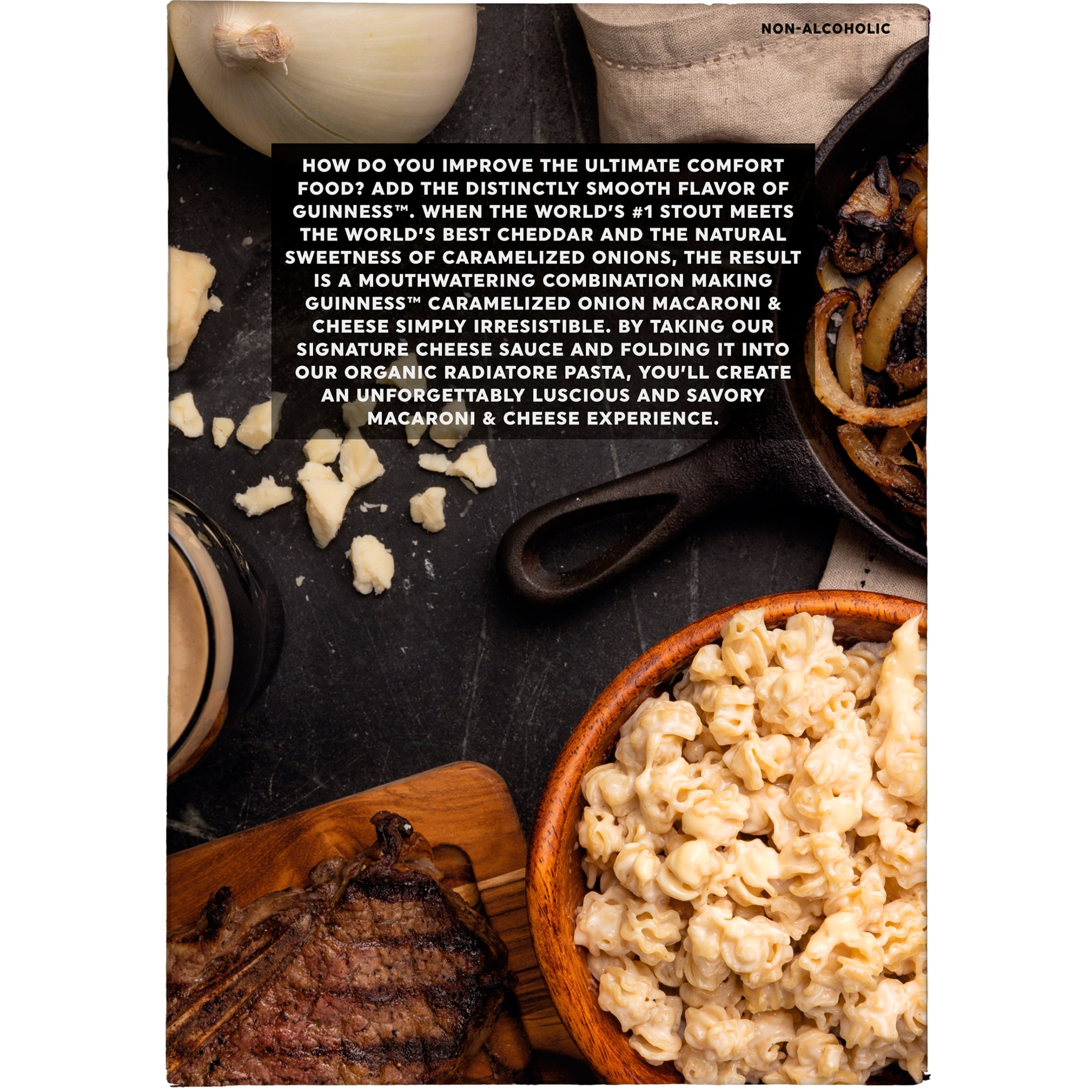 (6 pack) Guinness Caramelized Onion Macaroni & Cheese with Organic Pasta, 11 oz Box, Shelf-Stable