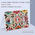 thumbnail image 3 of Yayeee Toggle Light Switch Wall Plate 2-Gang 4.56"x4.48" Decorative Outlet Cover, Colorful Flowers, 3 of 7