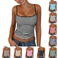 thumbnail image 2 of DYTTDG Women's Striped Knit Tank Top | Soft Crew Neck Sleeveless Summer Top, Casual Breathable Striped Shirt for Daily Wear & Layering, 2 of 9