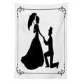 thumbnail image 3 of Ambesonne Engagement Tablecloth Rectangular Table Cover, Marriage Proposal, 52"x70", Black and White, 3 of 4