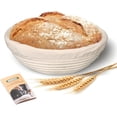 thumbnail image 1 of KOACKL Banneton Bread Proofing Basket, Sourdough Starter Kit, 9 Inch Round Banneton Basket, Proofing Basket, Sourdough bread baking supplies with Cloth Liners for Making Beautiful Bread, 1 of 7
