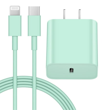 Coreykin 20W PD Type C Power Wall Charger with 6FT Cable Compatible for iPhone 14, 13, 12, 11, Mini, Xs Max - New, 1 Pack