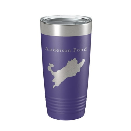 

Anderson Pond Tumbler Lake Map Travel Mug Insulated Laser Engraved Coffee Cup Connecticut 20 oz Purple