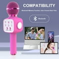 thumbnail image 3 of GLUAAE Bluetooth Karaoke Microphone - Wireless Singing Mic Speaker for Kids & Adults-Pink, 3 of 7