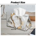 thumbnail image 7 of COEQINE Tissue Box Cover Decorative Accessories PU Leather Rectangle Tissue Case Dispenser Facial Paper Organizer for Vanity, Nightstand, Office Desk, Home Decor, White Grey Gold Marble, 7 of 7
