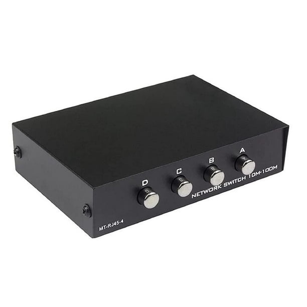 Toptekits 4 Port Way 8P8C RJ45 Network Manual ABCD Sharing