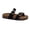 Black, variant on Women’s Cork Footbed Sandals – Double Buckle Slip-On with Toe Loop, Comfortable Summer Slide Sandals for Walking & Casual Wear
