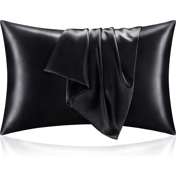 Satin Silk Pillowcase for Hair and Skin, Black Pillow Cases