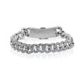 thumbnail image 1 of JeenMata Pulsera de Eslabones Cubanos de Metal Blanco para Hombre Joyería Elegante y con Estilo, 1 of 6