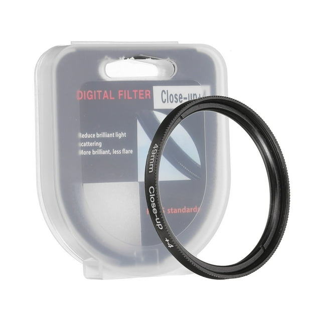 49mm Close-up Filter Macro Lens Filter +4 Diopter Magnification Close-up Lenses with Cap, Black
