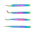 thumbnail image 4 of 4Pcs False Eyelash Tweezers Stainless Steel Professional Eyelash Extension Tweezers Color Ti Gold Suit, 4 of 7