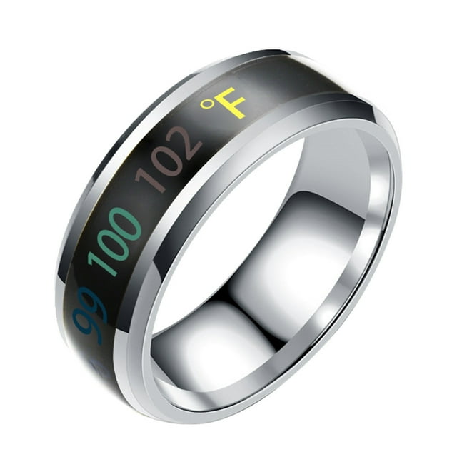 EeaseMX Anillo de moda con pantalla inteligente de temperatura para pareja (n.° 8)