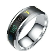 Angoily 1Pc Fashion Ring Jewelry Intelligent Temperature Display Couple Ring (No.9)