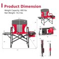 thumbnail image 2 of Portable Heavy Duty Camping Chair Folding Director Style 400lbs Support with Side Table Cooler Bag Storage Strap for Fishing Picnic Makeup, Olive, 2 of 5