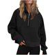 thumbnail image 1 of ICHUANYI Clearance Women Half Zip Cropped Hoodies Fleece Quarter Zip Up Pullover Sweatshirts Winter Clothes 2023 Outfits Sweater Coat(Black, L) ICHUANYI WER2023081005914, 1 of 5