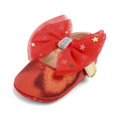 thumbnail image 3 of Baby Girls Soft Sole Leather Crib Shoes Anti-slip Bowknot Prewalker Infants Sneaker Breathable Casual Mesh Flats Toddler Soft Soled Walking Shoes, Red, L, 3 of 6