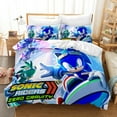 thumbnail image 1 of Sonic cartoon game 3D printed quilt cover three-piece set, 1 of 1