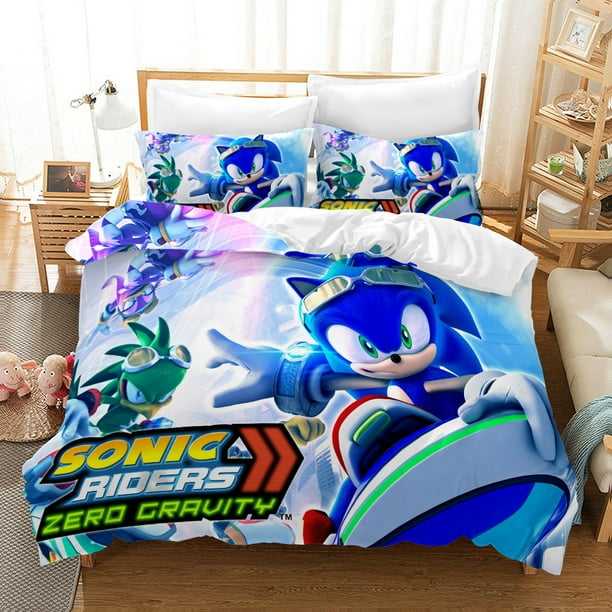Sonic cartoon game 3D printed quilt cover threepiece set Walmart.ca