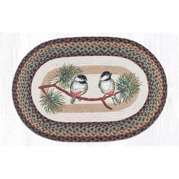 Capitol Importing 65-081C 20 x 30 in. Jute Oval Chickadee Patch