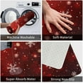thumbnail image 4 of Bath Mat Red Christmas Snowflake Xmas Glitter Bathroom Rug Shower Mat Non Slip Absorbent Quick Dry Memory Foam Washable Soft Floor Carpet Bath Rug for Small Bathroom Tub Sink Hotel 15.7 x 23.6 inch, 4 of 6