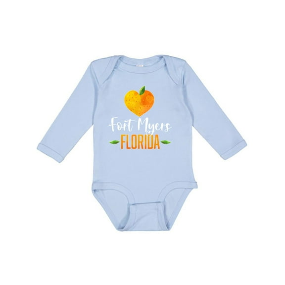 Inktastic Fort Myers Florida Orange in Heart Boys or Girls Long Sleeve Baby Bodysuit