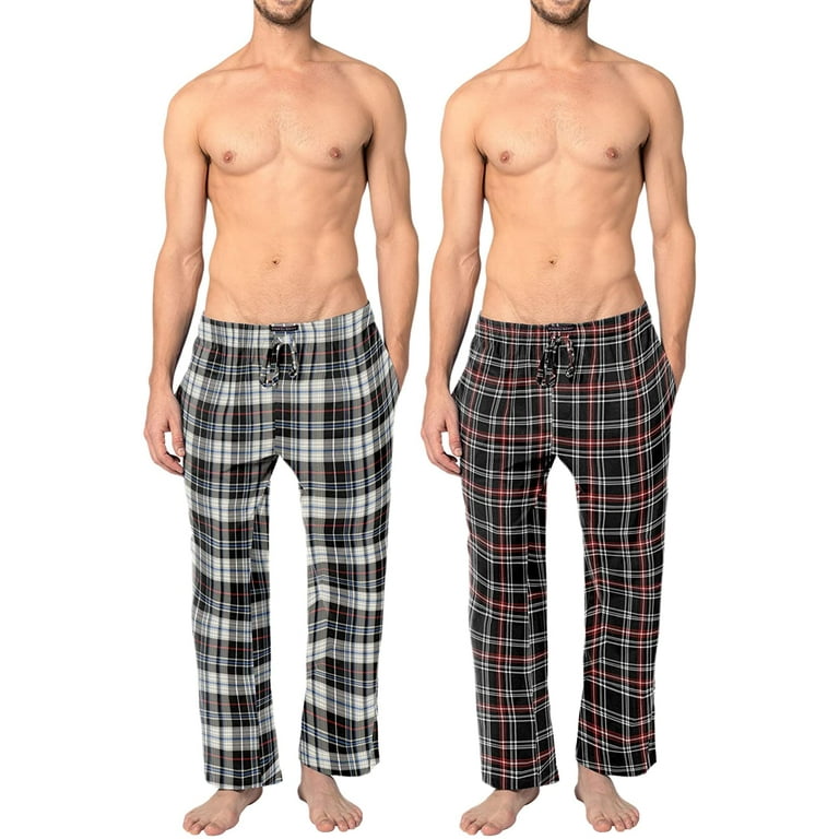 Andrew Scott Men s 100 Cotton Flannel Plaid Lounge Pajama Sleep Pants 2 Pack Walmart