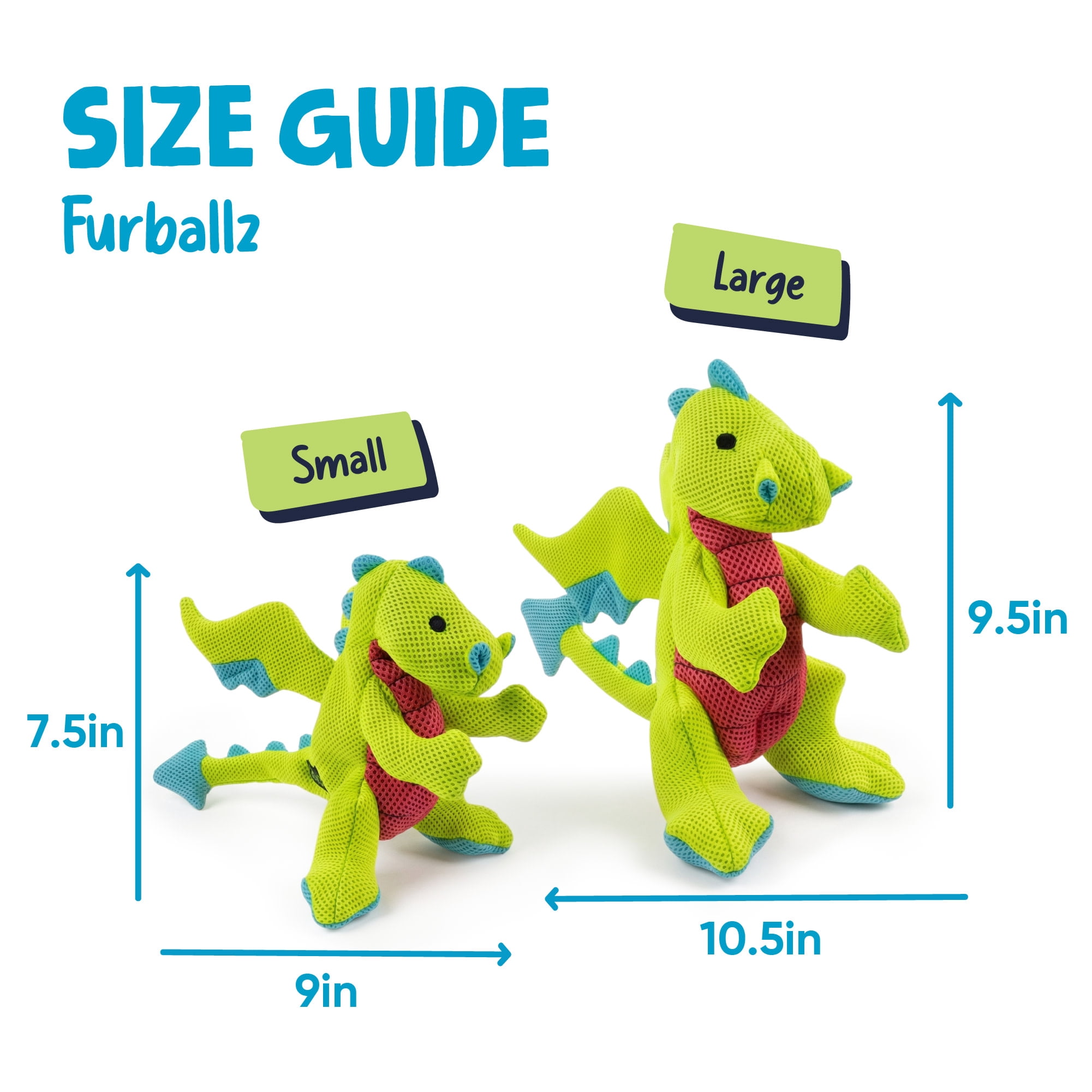goDog Dragons Double Chew Guard Squeaky Plush Dog Toy, Green, Small