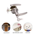 thumbnail image 1 of CHICHUMID Door Security Devices Inside Door Lock Zinc Alloy Silver Wearproof for Homeowners 1 Set, 1 of 7