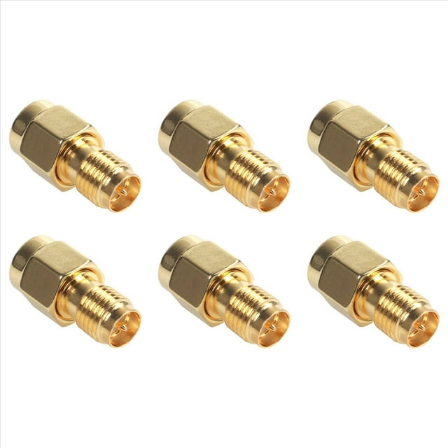 6X Enchufe Macho SMA Duradero Al Conector del Adaptador Coaxial Hembra RP-SMA