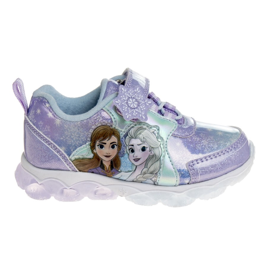 Disney Frozen Toddler Girls Sneakers with 4 White Lights, Purple Blue, Size: 10