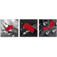 thumbnail image 2 of 3-Piece Red Feather Canvas Wall Art Set Black and White Abstract Decor Stretched Framed Ready to Hang Modern Home Decoration Paintings for Living Room Bedroom Office, 2 of 6