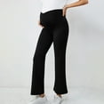 thumbnail image 2 of Gyexs Women's Maternity Pants Flare Leggings Stretchy Comfy Pregnancy Trousers Casual Pregnancy Workout Pants with Pockets (Black, M), 2 of 5