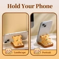 thumbnail image 3 of Cartoon Bread Bear Cell Phone Stand for Desk, Cute Statue Phone Holder for Lovely Women Girls, Desktop Animal Figurine Mount for iPhone iPad Office Tablet Accessories Gifts - Brown, 3 of 7