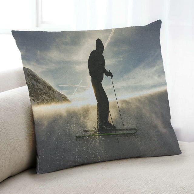 Ahgly Company Sports Ski Coussin Intérieur, 18 Pouces par 18 Pouces