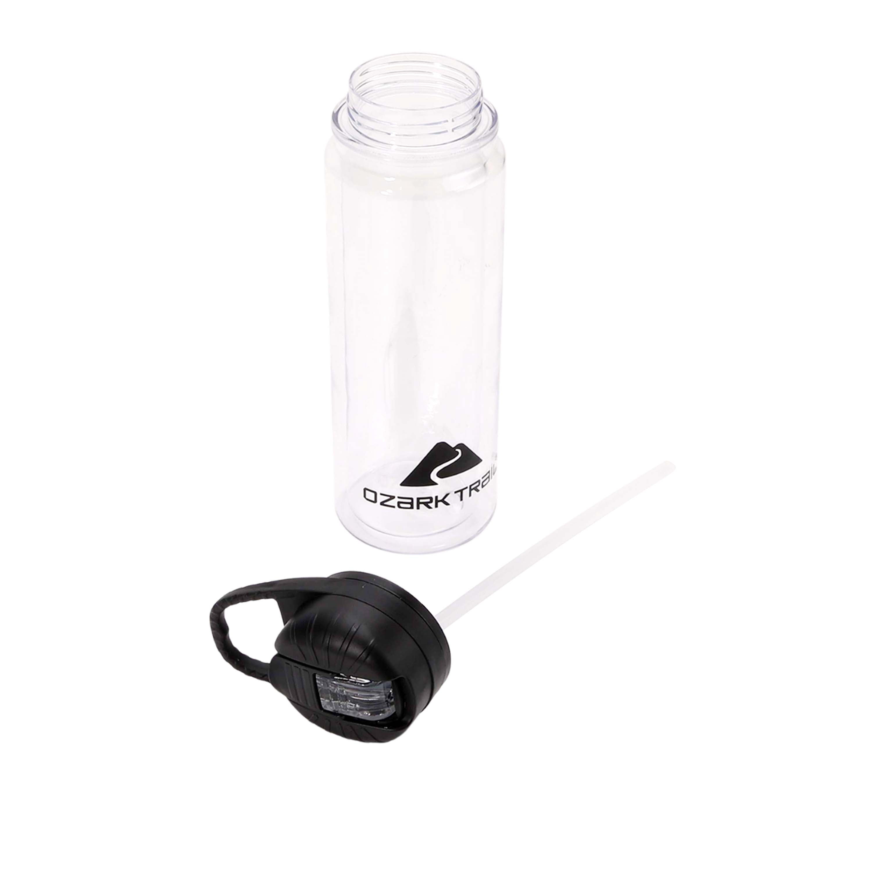 Ozark Trail 24ounce Double-Wall Tritan Water Bottle with Flip Straw Lid, Clear