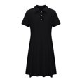 thumbnail image 4 of OJSFQUFP Girls Comfortable and Breathable Summer Dress Fashionable and Casual Solid Color Short Sleeved Dress, 4 of 6