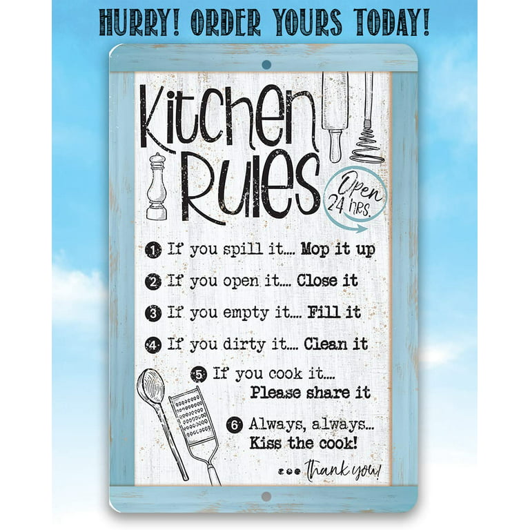 Shut up and eat Kitchen sign. 24 Funny Kitchen signs – Starr Events