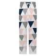 thumbnail image 5 of Pink Gray Navy Triangle Pattern Winter Female Pants Flannel High Waist Women Pants Lady Warm Straight Leg Plush Trousers, 5 of 7