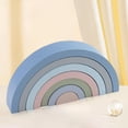 thumbnail image 3 of 7Pcs Wooden Rainbow Toy, Children Early Development Gift , Blue, 3 of 8