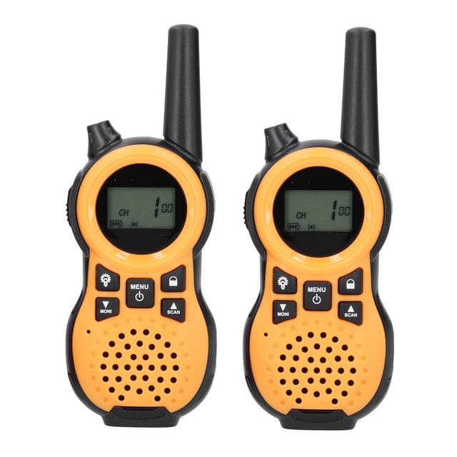 2 Piezas Walkie Talkies de Mano Ticfox Amarillo 0,5 W Radio Inalámbrica 2 Vías para Niños 446 MHZ 8 Canales Distancia de Comunicación 6 km