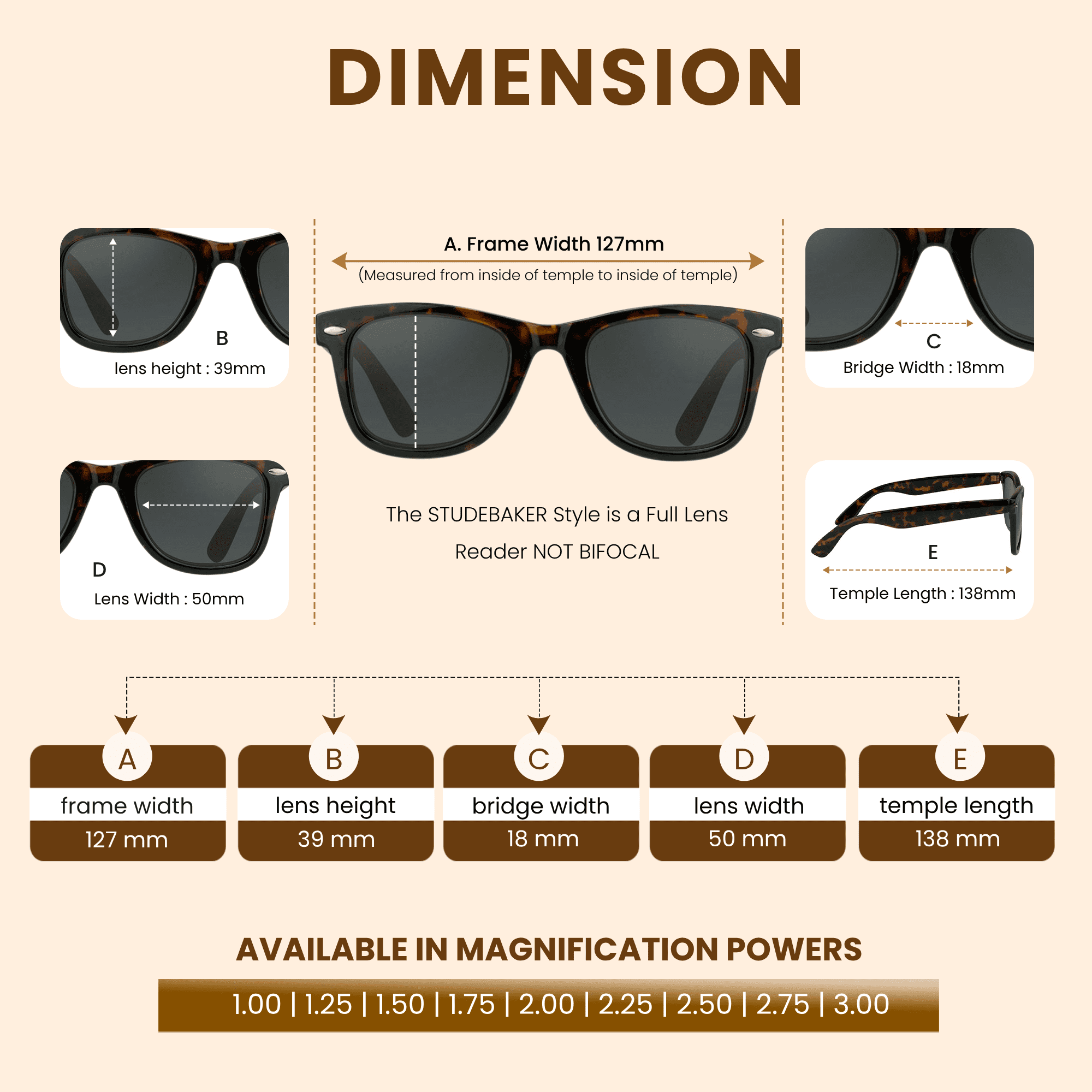 Reading Sunglasses Full Lens Magnification Sun Readers for Men and Women