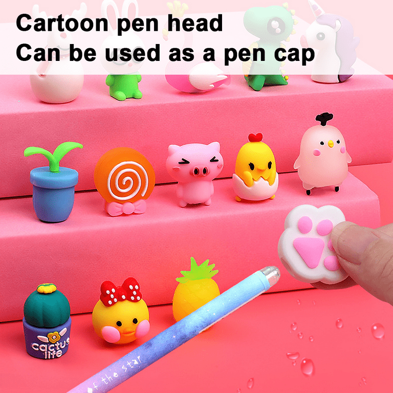 48 Pieces Cartoon Fun Pens For Kids Cute Pens Black Gel Ink Cool Pens For  Girls Funny Writing Pens Teachers School Office Easter Day Gifts Supplies,  12 Styles (Cute Animals) 