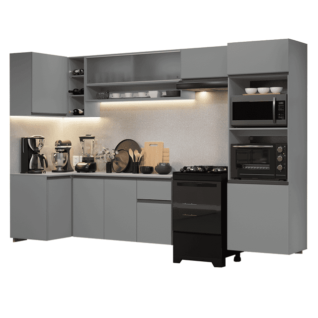 Cocina Integral Completa Modular Madesa Nice 385cm Gris